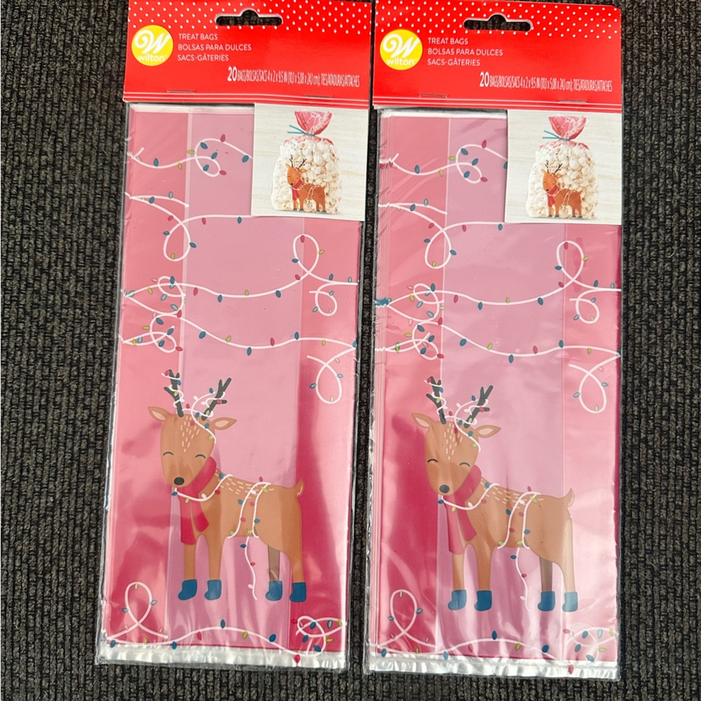 Wilton Christmas Reindeer clear treat bags 40 count total